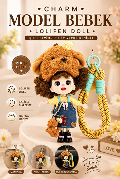 Daks Lolifen Model Bebek Charm - Köpek Şapkalı Sevimli Kız Bebek Dekoratif Oy...