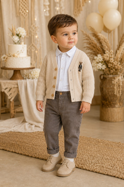 EDM Kidss 100% Cotton Baby Boy 3-Piece Bohemian Special Day Birthday Set – Te...