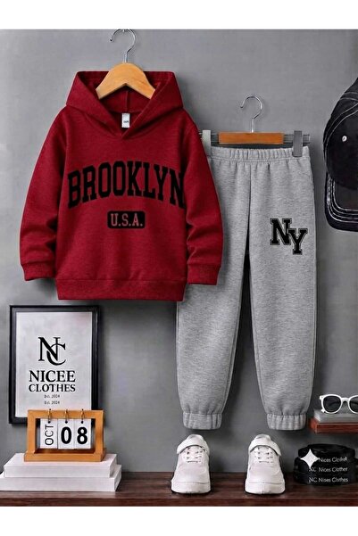 Leto Lykia Children's Tracksuit Set Unisex (Black Broklyn Winter Print)