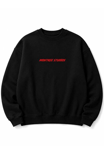 MONTREE Unisex 3 Thread Threaded 100% Cotton Oversize Hoodless Printed Sweats...