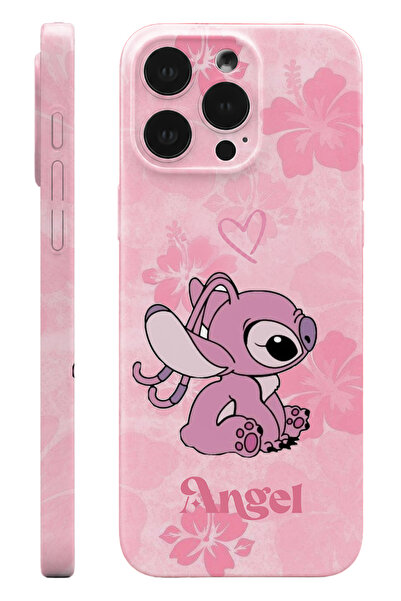 WANNA PROTECT iPhone 16 Pro Angel Protect Slim Parlak Tam Kaplayan Baskı Kame...
