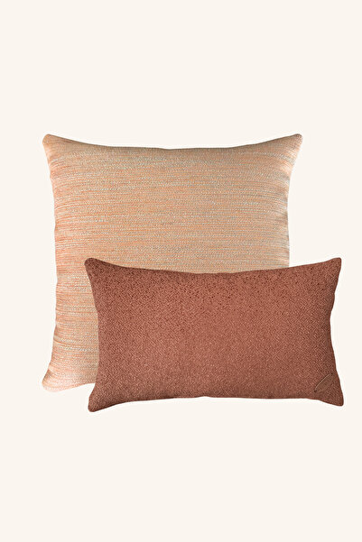Maison Pactole Set of 2 Orange Filled Throw Pillows