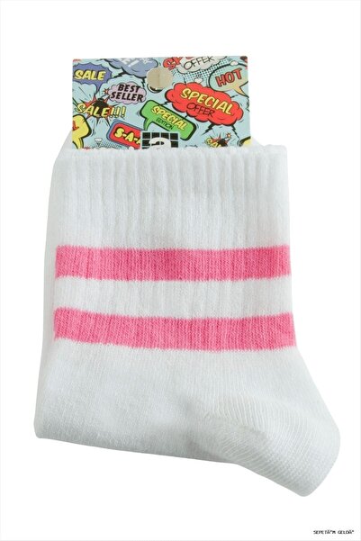 ZERO LAND Spt-Gld Striped College Socks (211027) 8X28 Pink