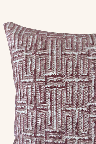 Maison Pactole Pink Ecru Striped Patterned 2-Piece Filled Throw Pillow Set