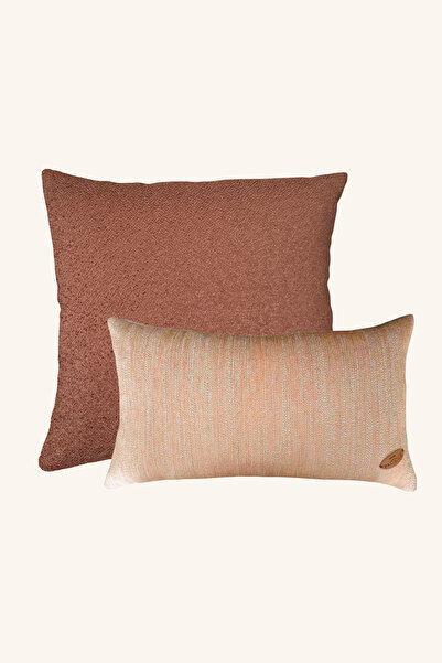 Maison Pactole Set of 2 Orange Filled Throw Pillows
