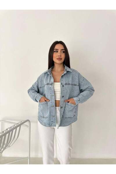 MODA DURAĞI Bli̇tz Pocket Buttoned Denim Jacket Blue