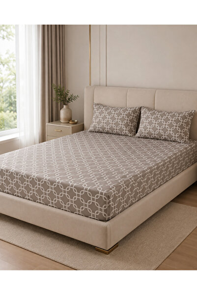 H&F Trendline King Size Double Elastic Sheet Set 180X200X30 Cm, 2 Zippered 50...