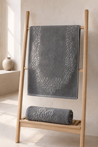 Valmia Home 100% Cotton Jacquard Foot Towel Set of 2 50X70 cm