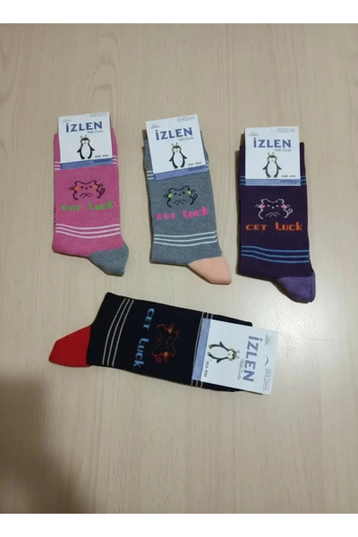 EfemİcGiyim 11-12 Year Old Girls' Seasonal Long Socks 12 Pack