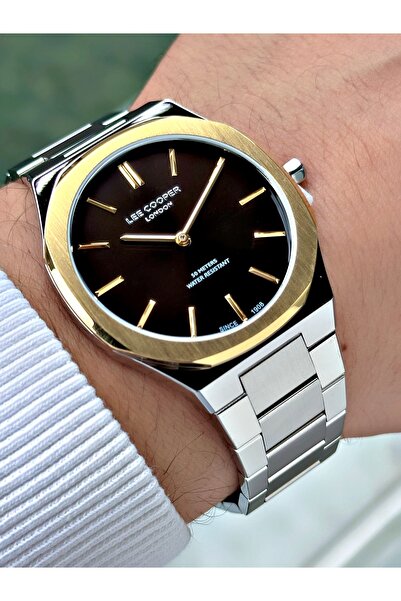 Lee Cooper Special Design Silver Color 5 Atm Slim Case Steel Band Men's Wrist...