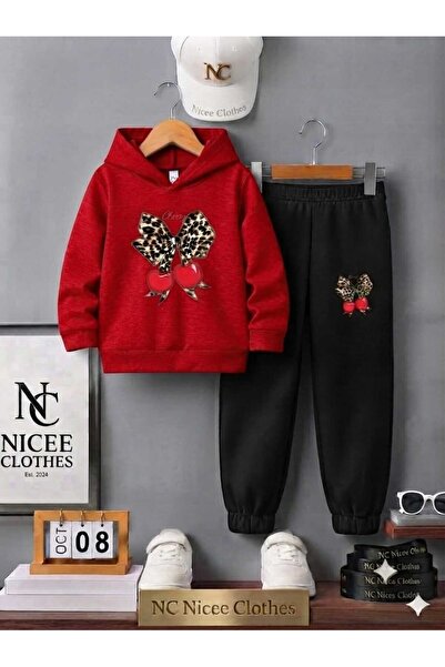 NC Nicee Clothes Children's Tracksuit Set Unisex (New Leopard Cherry Printed ...