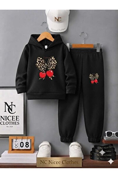NC Nicee Clothes Children's Tracksuit Set Unisex (New Leopard Cherry Printed ...