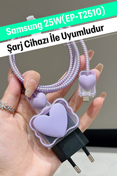 WANNA PROTECT Samsung 25W (EP-T2510) Uyumlu Şeffaf Şarj Başlığı Adaptörü Koru...