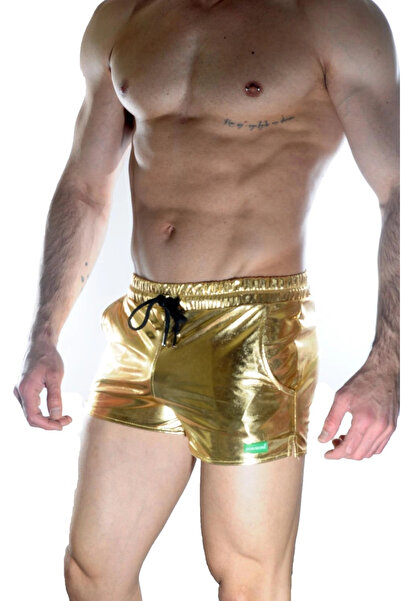 online kapsulavm avm alışveriş Men's Gold Lame Short