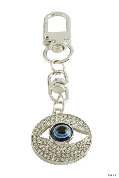 ZERO LAND Ilkestor Evil Eye Stone Keychain (224018) Silver Color