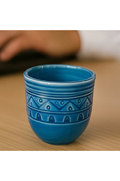 AMAD CRAFT كوب فخاري وسيراميك مصنوع يدويًا بنقوش تراثية