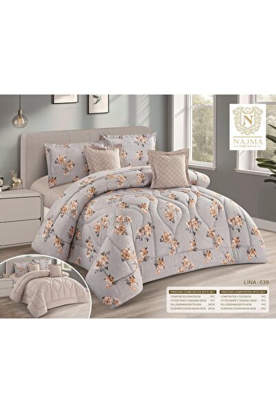 BIET ALMAFROSHAT Duvet Cover Set with 8 Pieces of New Quilted Double-Sided Mi...