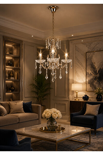 Generic Brand Luxury Classic Style Gold+Silver Crystal Chandelier Lamp