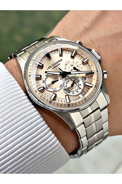 Lee Cooper Silver Color 5 Atm Multifunction Steel Band Men's Wristwatch 8213Lc