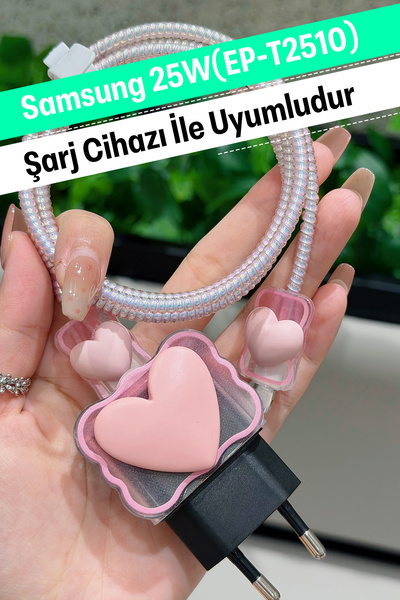 WANNA PROTECT Samsung 25W (EP-T2510) Uyumlu Şeffaf Şarj Başlığı Adaptörü Koru...