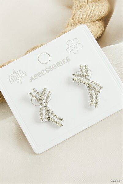 ZERO LAND Ilkestor Fiyong Stone Earrings (222235) Silver Color