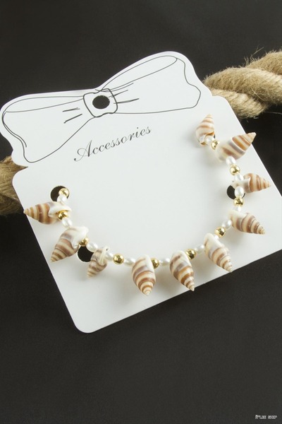 Generic Brand Ilkestor Sea Shell Pearl (222957) Bracelet Brown