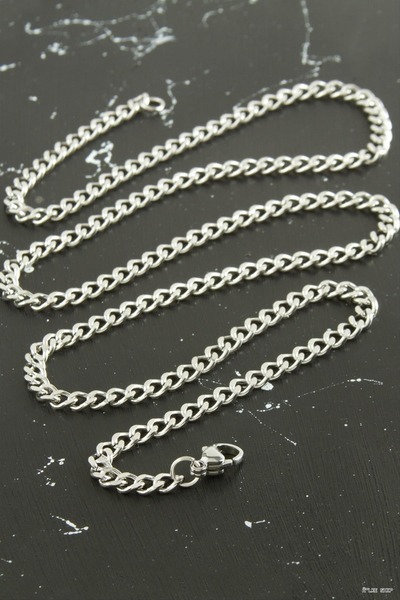 ZERO LAND Ilkestor Flat Chain Steel Necklace 55 cm (220645) Silver Color