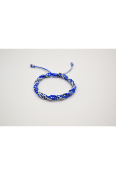 Designed Handmade Blue Silver Spiral
