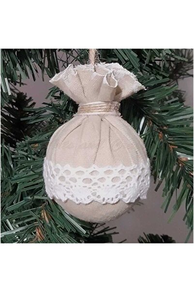 Handmade Σετ 6 μπαλόνια καμβά για τα Χριστούγεννα