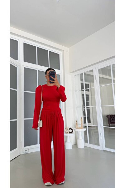 khar Padded Waist Adjustable Blouse Elastic Waist Pantalon