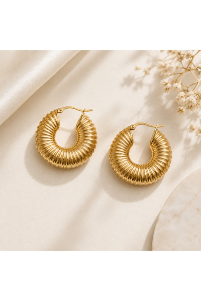 Archhazel Jewelery Steel Donat Earrings