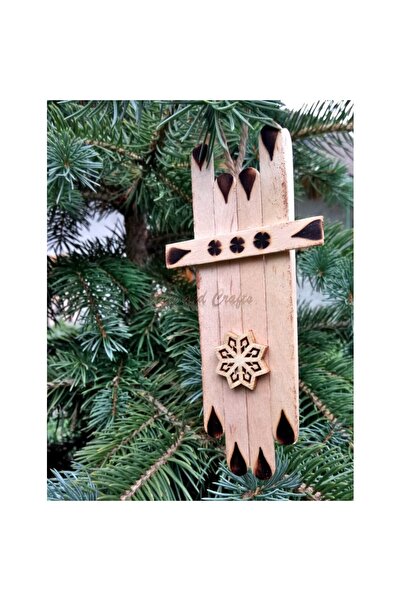 Handmade Set de ornamente din betisoare, pentru bradul de Craciun