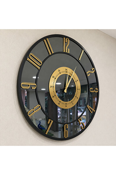 ESİNTİ DİZAYN Modern Duvar Saati Gold/silver Detaylı Aynalı