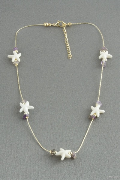 ZERO LAND Ilkestor Starfish Broken Natural Stone (201520) Necklace Purple
