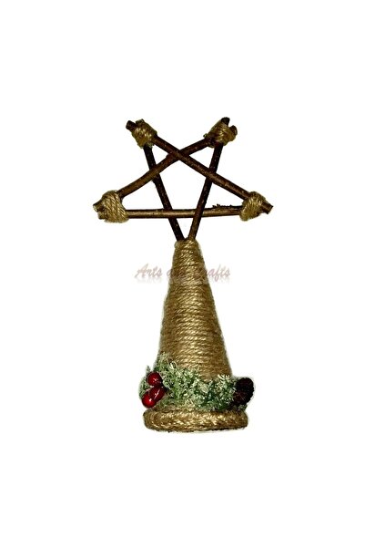 Handmade Varf pentru bradul de Craciun, din sfoara de iuta, decoratiuni pentr...