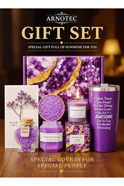 ARNOTEC Spa Gift Set for Women – Mother's Day, 7 PCS Luxury Lavender Bath Gif...