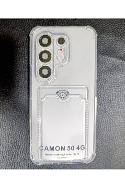 TEKNOMODA Tecno Camon 50 4G Kılıf Kartlıklı Anti Şok Korumalı Şeffaf Silikon ...
