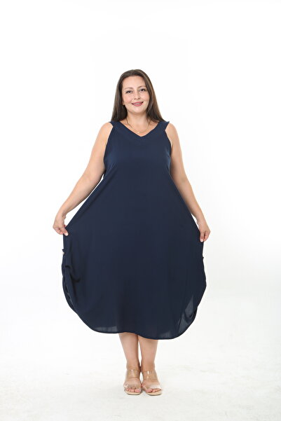 XL Modam Women's Woven Whiscone Large Size Dress
