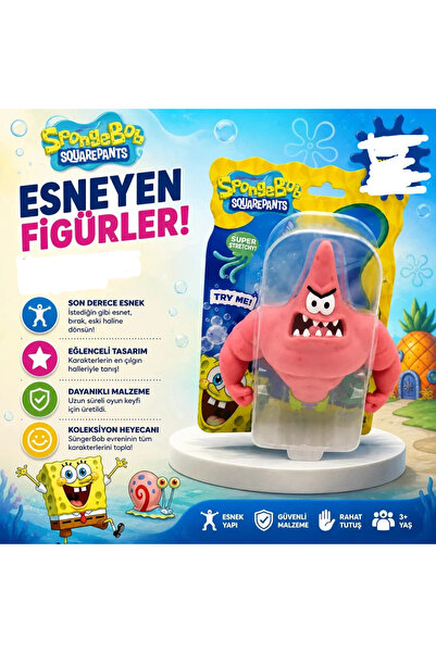 Sunman MonsterFlex süper Esnek Stretch Uzayan Sünger Bob 3 Figür
