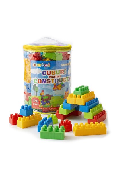 Roben Set 130 Cuburi Mari pentru Construcții pentru copii, Joc Educativ, Cubu...