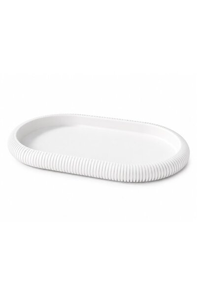 OEM Tavă organizatoare ovală multifuncțională, design modern, plastic, alb