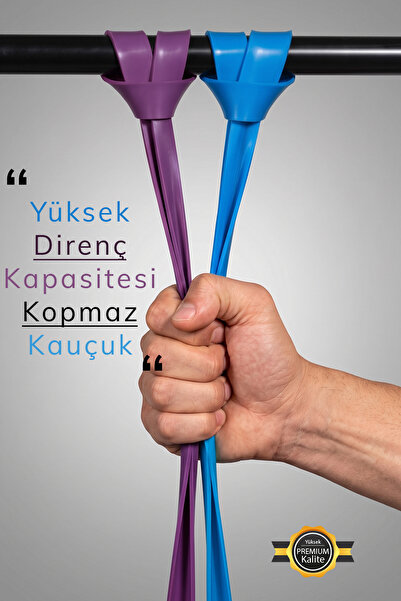 Hsport Kopmaz Kauçuk Lateks Direnç Bandı 25 KG 21 MM Pilates Yoga Bandı Fitness Egzersiz Zayıflama Lastiği