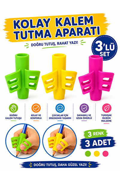 Palet Sanat Kolay Kalem Tutma Aparatı 3'lü Set SİLİKON