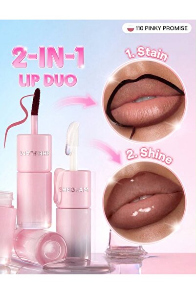 SHEGLAM Line To Shine Lip Stain & Gloss Duo