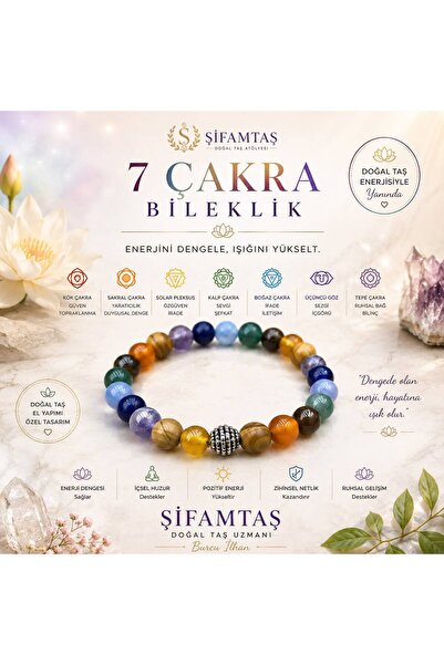 ŞİFAMTAŞ 7 Çakra Doğal Taş Bileklik