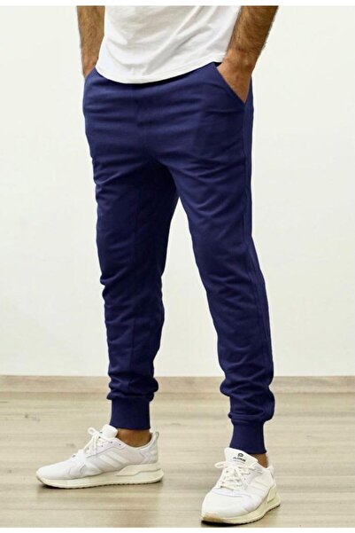 EYAX MODA Men's Navy Blue Slim Fit Jogger Sweatpants