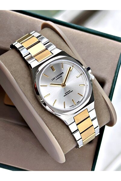 Lee Cooper Special Design Silver-Gold Color 3 Atm Slim Case Steel Band Women'...