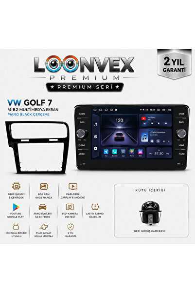 LOONVEX Premium Volkswagen Golf 7 MIB2 8 Çekirdek 6GB RAM 64GB Multimedya Ekr...