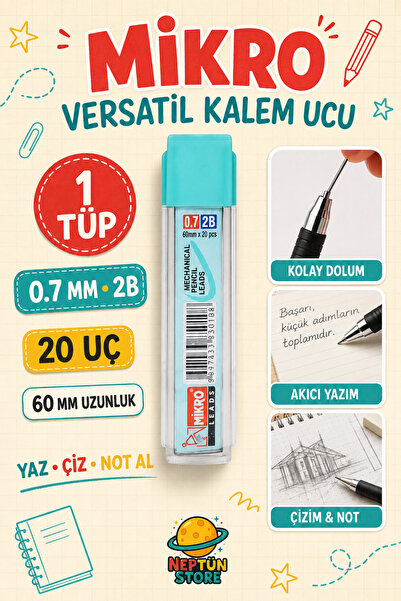Mikro M-600 Min 0,7 Mm Versatil Kalem Ucu 2b 60 Mm 1 Adet