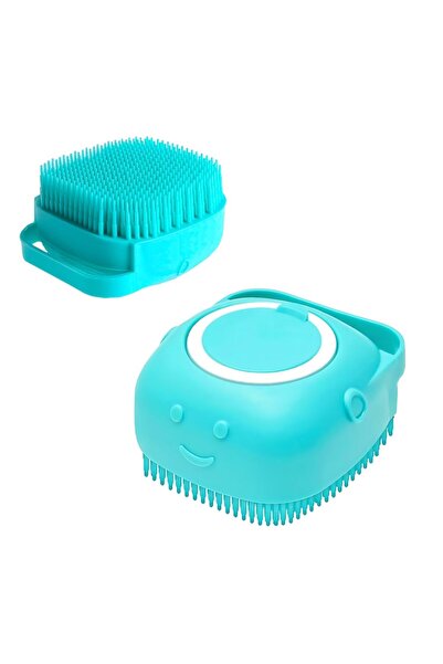 Teno ®   Dozator de săpun din silicon cu perie de corp, Turcoaz, Reutilizabil